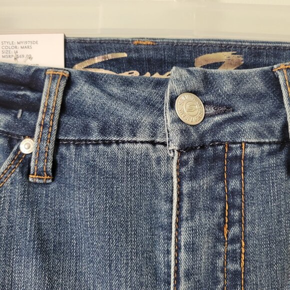 Seven7 Jeans Women's 14 Blue Denim Tummy Slimming Straight Leg Pants NWT - Picture 6 of 8